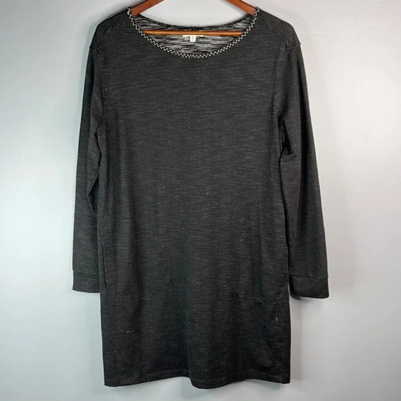 MAX STUDIO Loose Fit Tunic Dress Black Crewneck Long Sleeve Lagenlook Size M - Picture 12 of 12